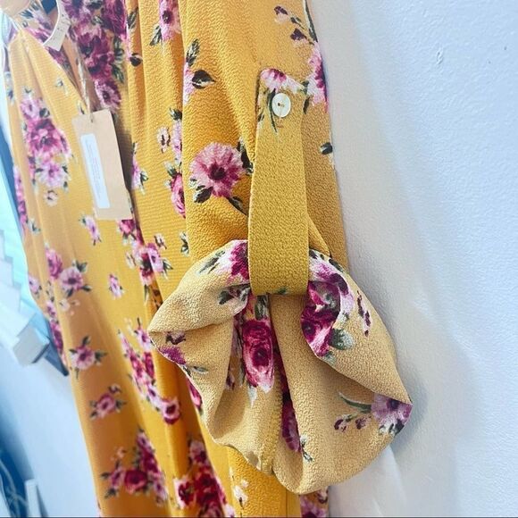 KINdom Shirt Dress‎ w/Handwoven, Gold/Marroon - Picture 11 of 15